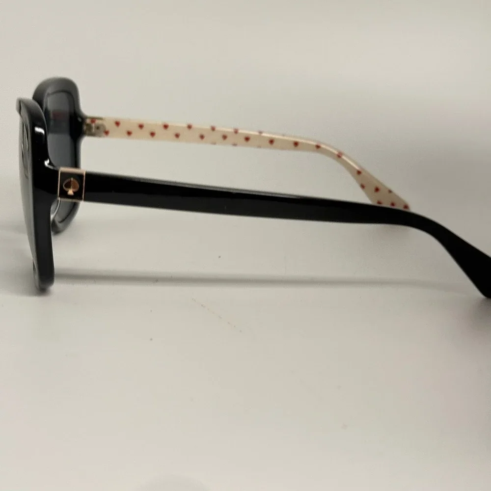 Kate Spade Wilhemina/S Sunglasses Black Square Heart Pattern 807JP 55-18-140
